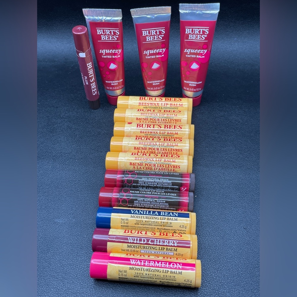 14 piece Burts Bees Lip Balm Bundle All NEW!!!